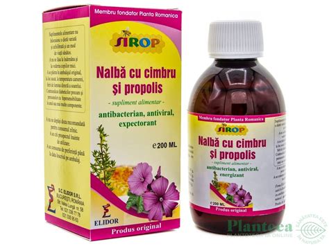 Sirop Nalba Cimbru Propolis Ml Elidor Pret Lei Planteea