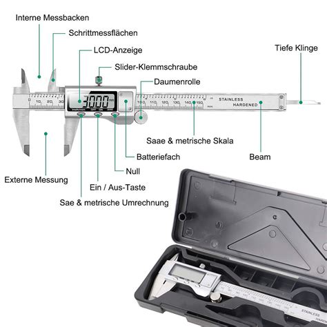 Digitaler Messschieber Messlehre Schieblehre Mm Lcd Display