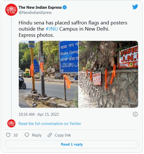 Hindu Sena Puts Posters Describing ‘bhagwa Jnu Outside Campus Police