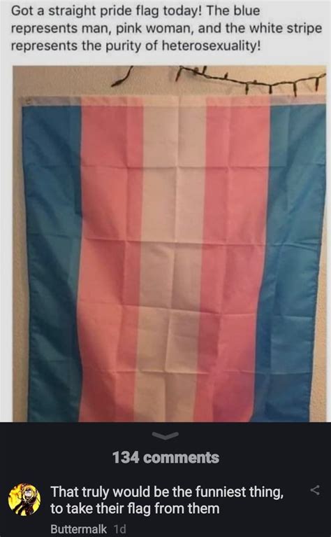 Got A Straight Pride Flag Today The Blue Represents Man Pink Woman