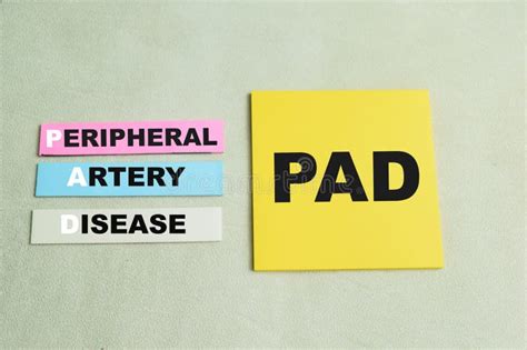 Concept Of Pad Peripheral Artery Disease Write On Sticky Notes