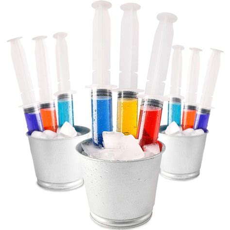 10 Pack Jello Shot Syringes 2Oz Transparent Plastic Tubes With Caps