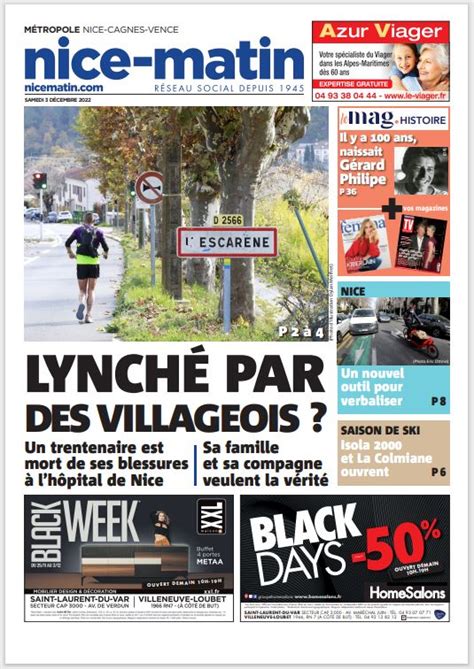 Nice Matin On Twitter Voici La Une De Nice Matin De Ce Samedi 3