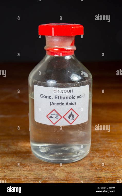 A Bottle Of Concentrated Ethanoic Acid Ch3cooh Or Acetic Acid As Used