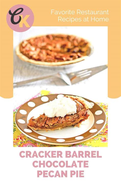 Cracker Barrel Chocolate Pecan Pie - Tasty Made Simple