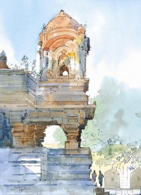 Temple At Mahuli Painting By Sachin Naik Artmajeur Watercolor