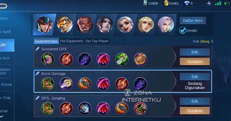 Build Emblem Zilong Tersakit Dan Terkuat Ml Zona Internetku