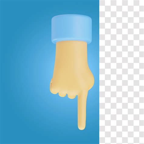 Icono 3d Del Gesto De La Mano Con El Dedo Hacia Abajo Archivo PSD Premium