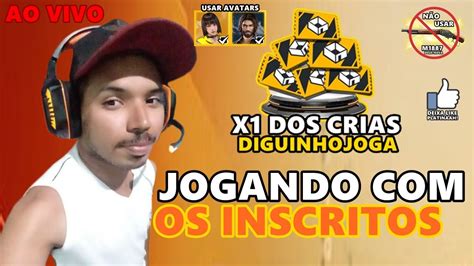 FREE FIRE AO VIVO JOGANDO INSCRITOS X1 DOS CRIAS DiguinhoJoga