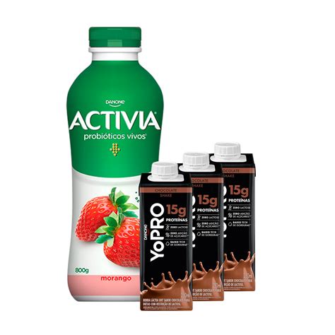 Kit Activia L Quido Morango G Unidades Yopro Bebida L Ctea Uht