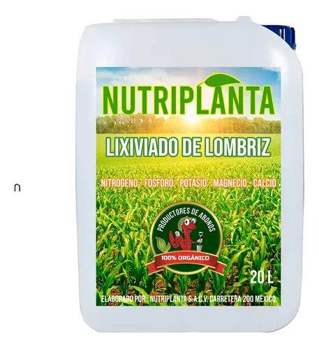 Lixiviado Lombriz Humus Liquido 20lts Certificado Meses sin interés