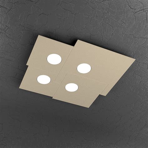 Plafoniera Top Light Plate Metallo Sabbia Luci Rettangolare