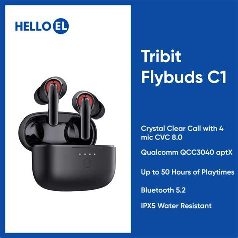 Jual Tribit Flybuds C1 Bluetooth 5 2 Qualcomm Aptx Qcc3040 Wireless