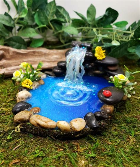 Rock Wall Fairy Garden Pond With Waterfall Miniature Pond Fairy