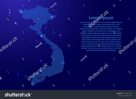 Vietnam Map Country Abstract Silhouette Wavy Vector De Stock Libre De