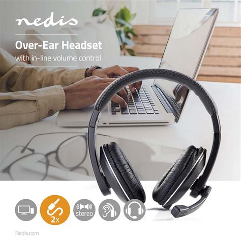 Pc Headset Over Ear Stereo 2x 35 Mm Fold Away Microphone 2