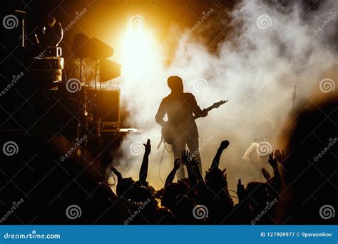 Rock Stage With Guitarist Silhouette