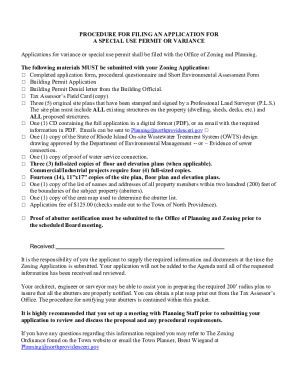 Fillable Online Application For Special Use Permit Or Variance North