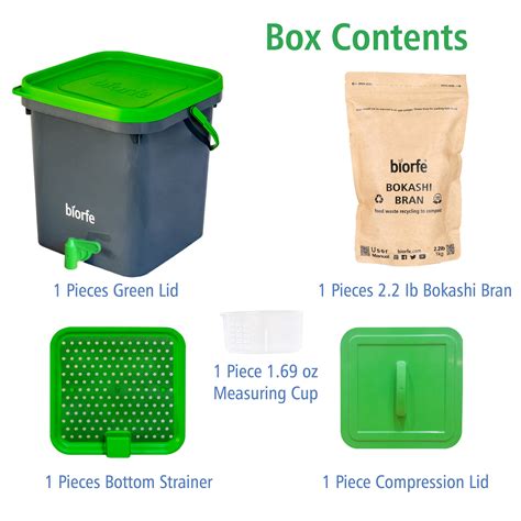 Biorfe Bokashi Compost Starter Kit Gal All Season Indoor Compost Bin