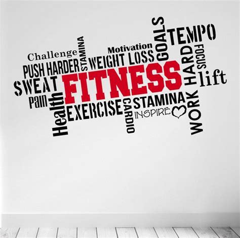 Pro Design Fitness Wall Art Decal Word Cloud Etsy Fitness Wall Art