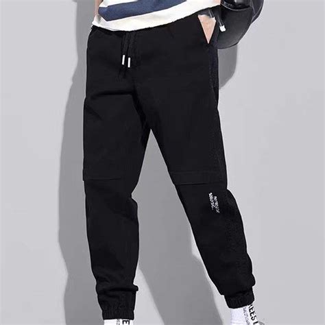 Joggers Pants Breathable Dressing Lace Up Pockets Men Sweatpants Thin