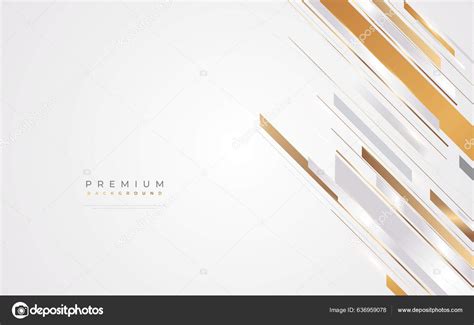 Luxury White Gold Background Golden Lines Paper Cut Style Premium Stock