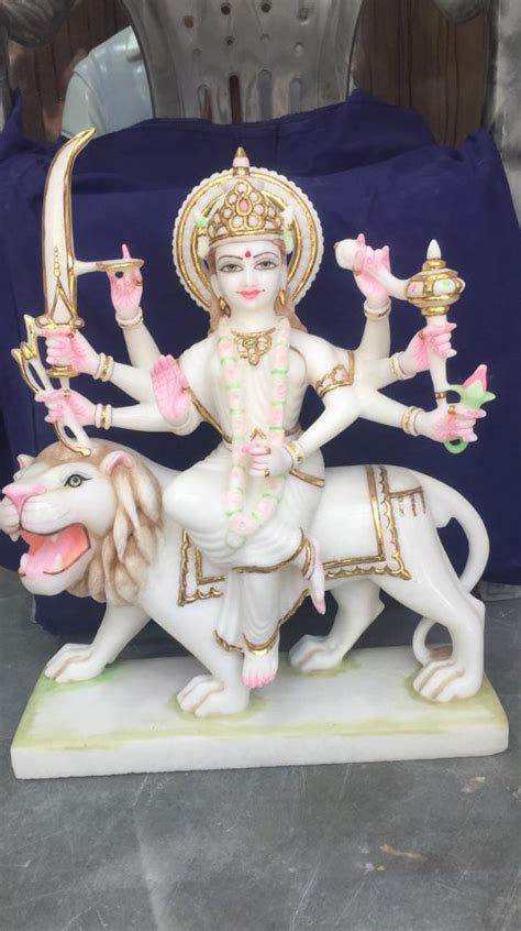 Multicolor Painted Marble Devi Maa Statue For Worship At Best Price In