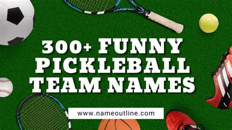 Funny Pickleball Team Names Name Outline