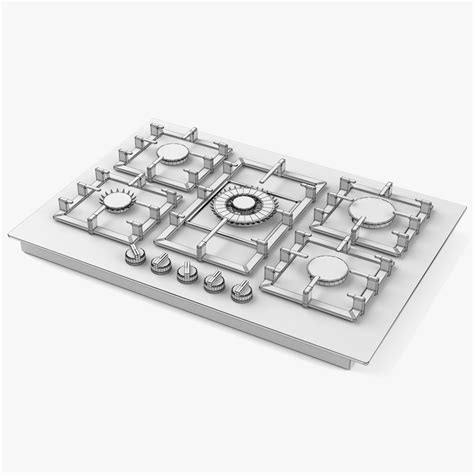 BOSCH Gas Hob PPQ7A6B90 Serie 6 75 Cm 3D Model 29 Max Fbx Obj