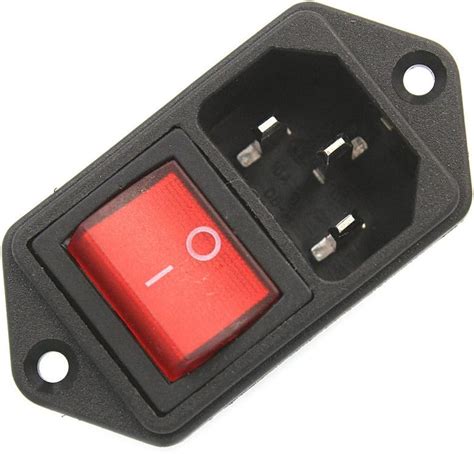 Pc Iec C Ac Power Cord Inlet Socket Receptacle With Rocker Switch