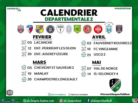 Actualit Calendrier Phase Retour D Club Football Alc Longvic