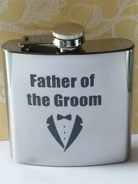 6 X Wedding T Hip Flask 6oz Stainless Steel Personalised Roles Ebay