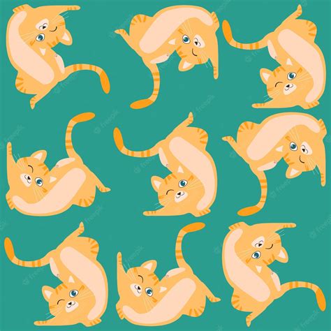 Premium Vector Cute Cats Seamless Pattern Illustration