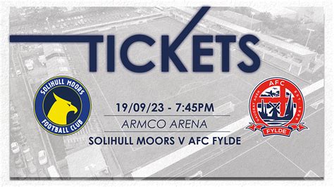 Ticket Details Solihull Moors A Afc Fylde