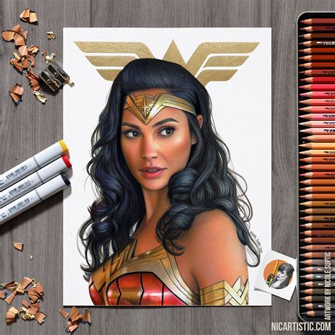 Realistic Wonder Woman Drawing