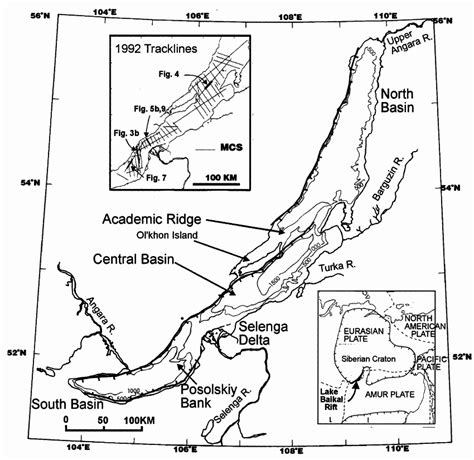 Bathymetry And Major Structural Features Of Lake Baikal And Environs