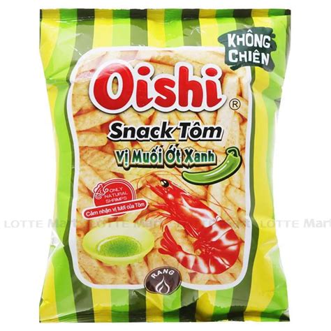 Snack Tôm Oishi Vị Muối Ớt Xanh 32G