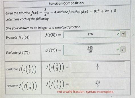 Solved Function Composition Given The Function F X 43x−4