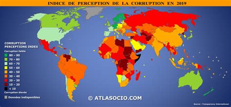 Carte Du Monde Indice De Perception De La Corruption Atlasocio