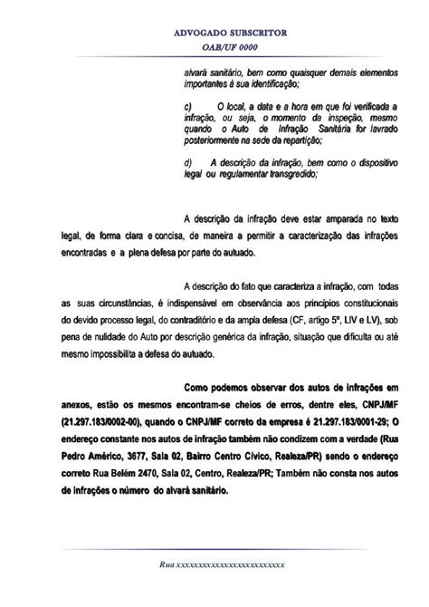 Modelo De Defesa Auto De Infração Ambiental Vários Modelos