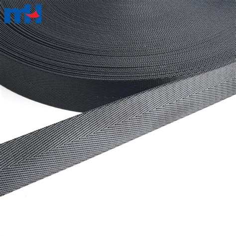 Mm Herringbone Black Imitation Nylon Webbing For Bags Straps Belts