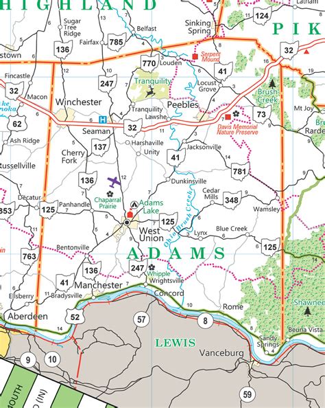 Adams County Ohio Map - Agnese Latashia