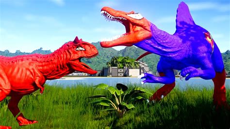 New Fighting Superman Spinosaurus Vs Indominus Rex Vs Red Carnotaurus