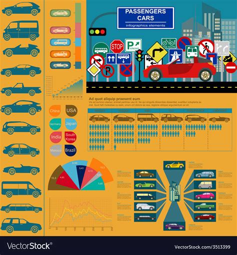 Passenger Car Transportation Infographics Vector Image