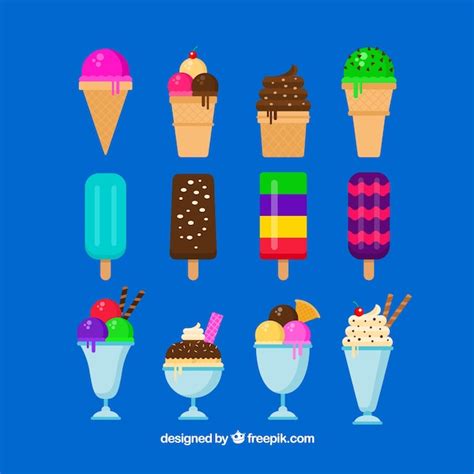 Genial Colecci N De Helados De Colores Dibujados A Mano Vector Gratis