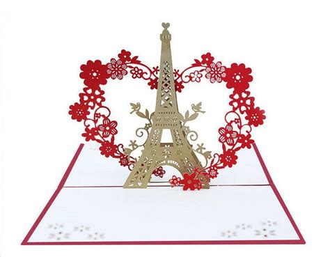 Eiffel Tower Pop Up Greeting Card Le Tour Eiffel Pop Up Greeting Card Ebay Paper Greeting