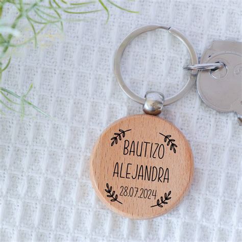 Llavero Madera Personalizado Ramas Detalle Bautizo Regalantes