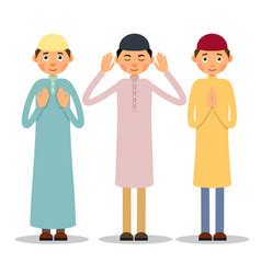 Muslim Man Or Arab Man Cartoon Character Stand In Vector Image