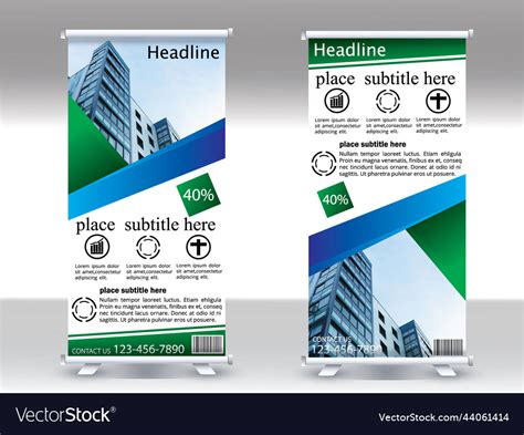 Banner Roll Up Design Business Concept Graphic Vector Image