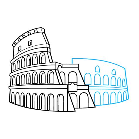 How to Draw the Colosseum - Really Easy Drawing Tutorial